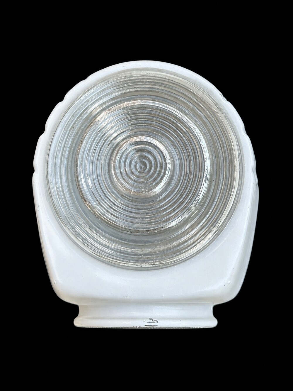 Vintage Art Deco Parking Meter Milk Glass Light Globe Shade with Clear Bullseye